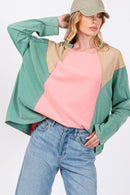 Color Block Long Sleeve Top - SELFTRITSS   