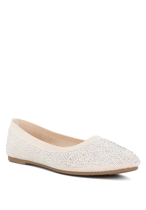 Splash Rhinestones Embellished Ballet Flats - SELFTRITSS  