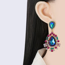 Teardrop Shape Rhinestone Alloy Dangle Earrings - SELFTRITSS