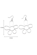 Silvery Alloy Hollowed Flower Hook Earrings - SELFTRITSS   