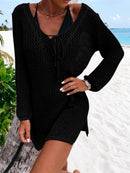 Openwork Tie Neck Cover-Up - SELFTRITSS