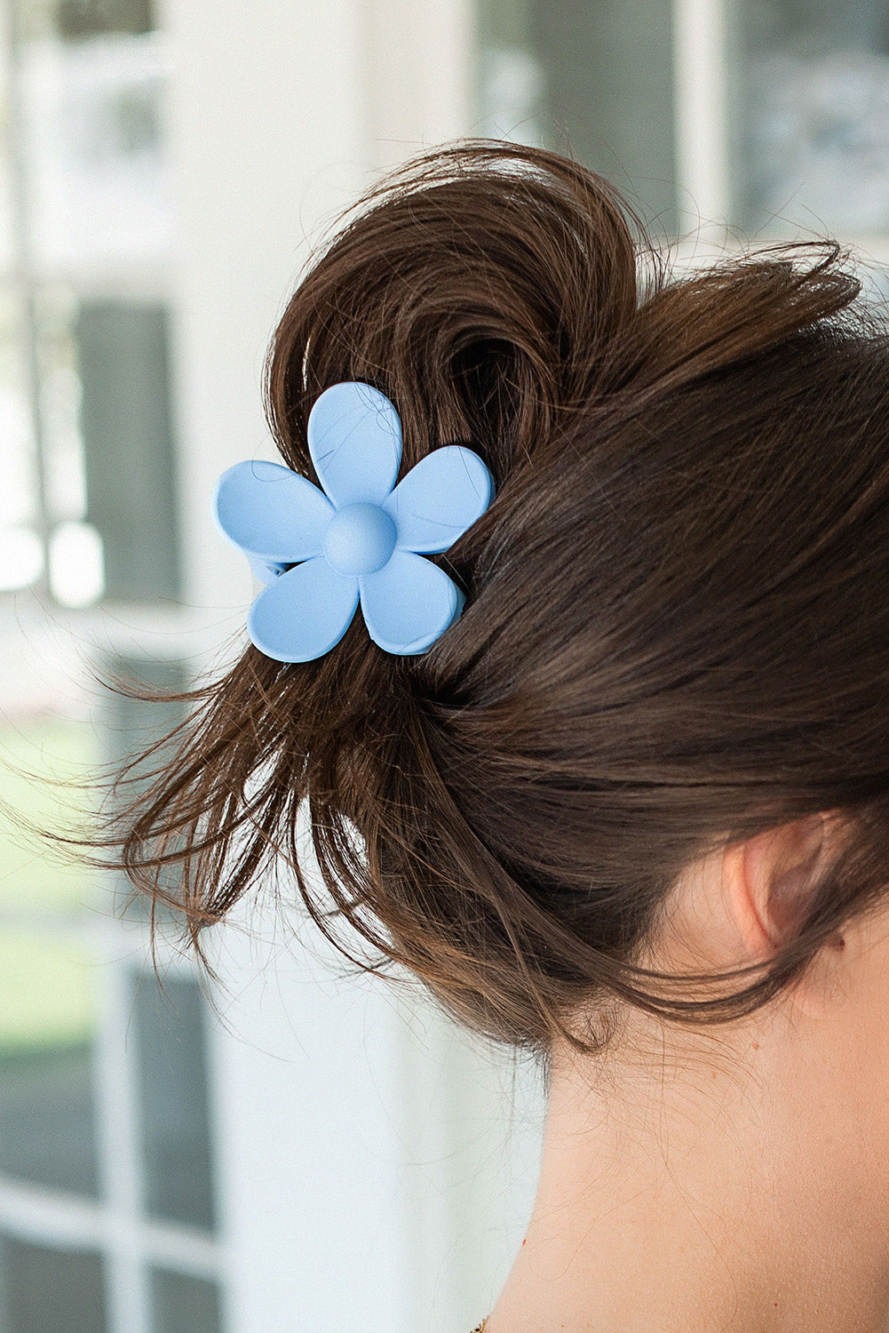 Sky Blue Flower Hair Claw Clip - SELFTRITSS