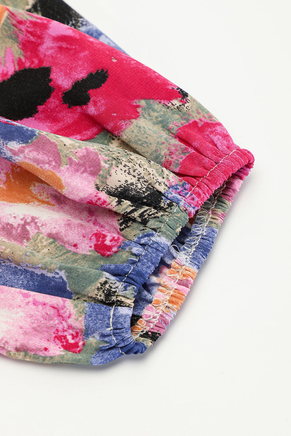 Multicolour Floral Tie Neck Bubble Sleeve Shift Dress - SELFTRITSS