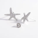 925 Sterling Silver Inlaid Zircon Starfish Earrings - SELFTRITSS   