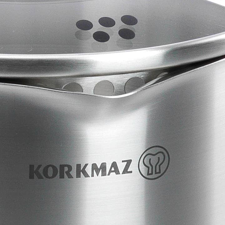 Korkmaz Rosanna Stainless Steel Cookware Set with Glass Lid - SELFTRITSS