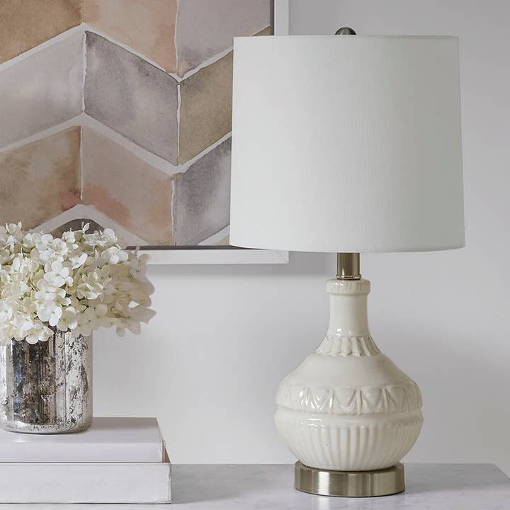 Ceramic White Base Nightstand Table Lamp