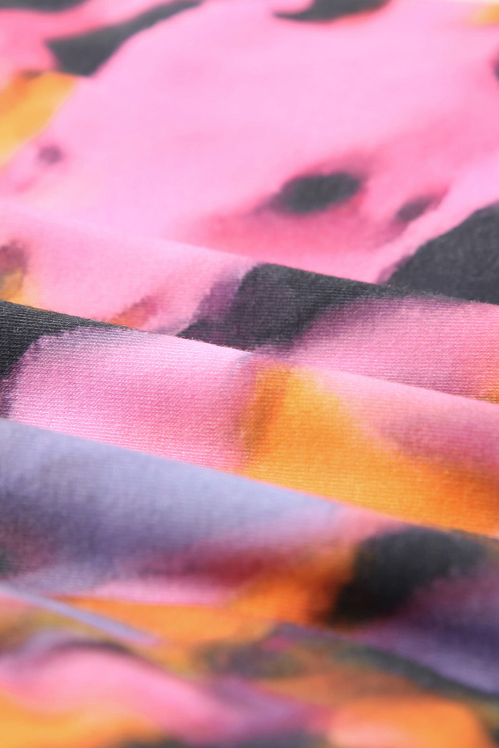 Multicolor Tie-dye Print Hollow Out Twist Bodycon Mini Dress - SELFTRITSS