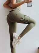 High Waist Active Pants with Pockets - SELFTRITSS   