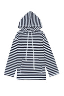 Stripe Kangaroo Pocket Drawstring Hoodie - SELFTRITSS