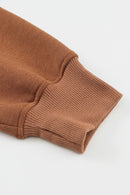 Brown Quarter Zip Kangaroo Pocket Hoodie - SELFTRITSS