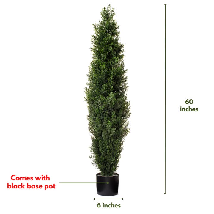 (2 Pack) 60” Artificial Cedar Boxwood Topiary Tree - SELFTRITSS