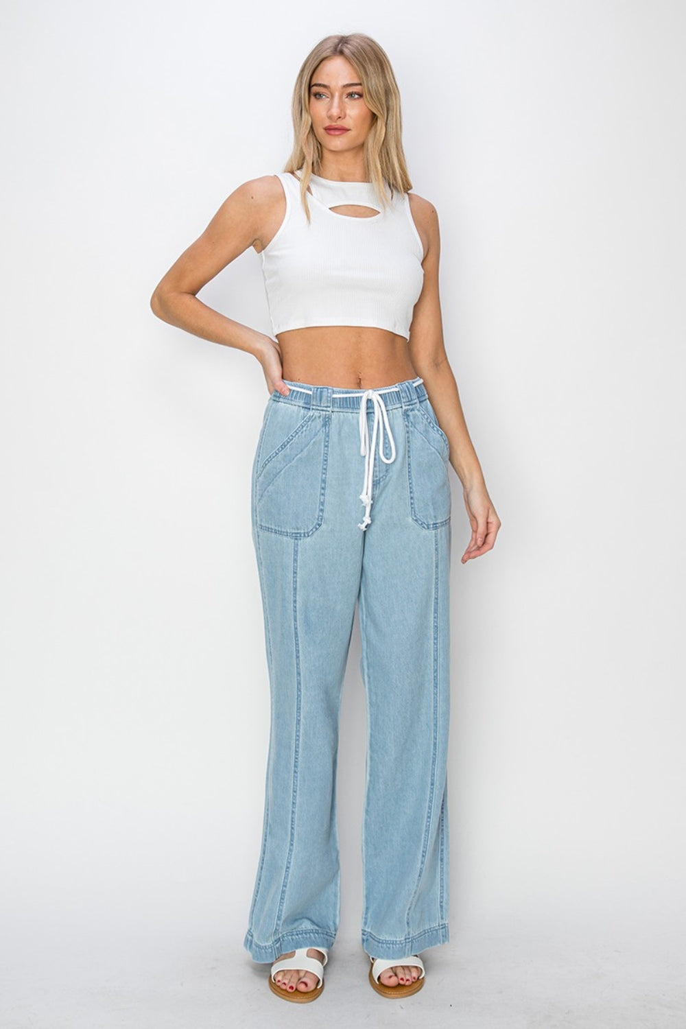 RISEN High Rise Straight Jeans - SELFTRITSS   