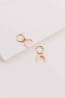 Double Horn Pink Hoop Earrings - 14K - SELFTRITSS   