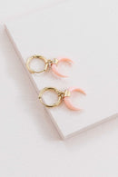 Double Horn Pink Hoop Earrings - 14K - SELFTRITSS   