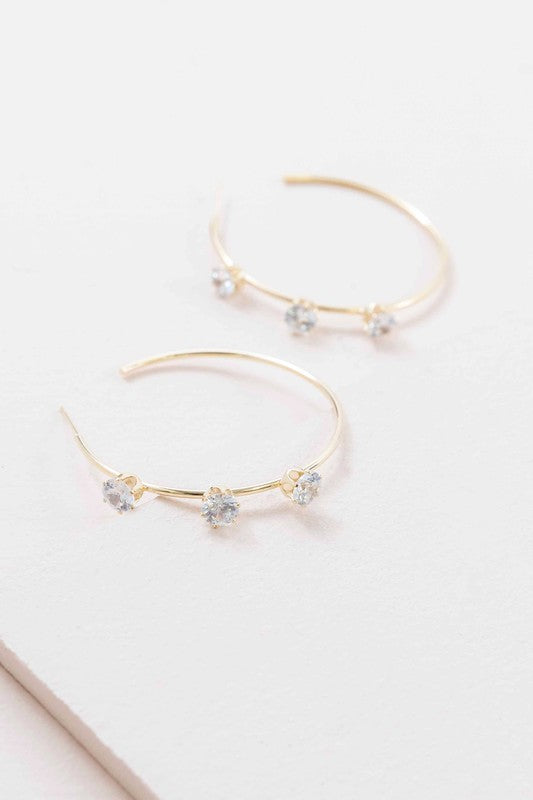 Diamond Studded Hoop Earrings - SELFTRITSS   