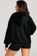 Pocketed Half Zip Long Sleeve Hoodie - SELFTRITSS   