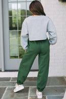 Mist Green Drawstring Waist Casual Jogger Pants - SELFTRITSS