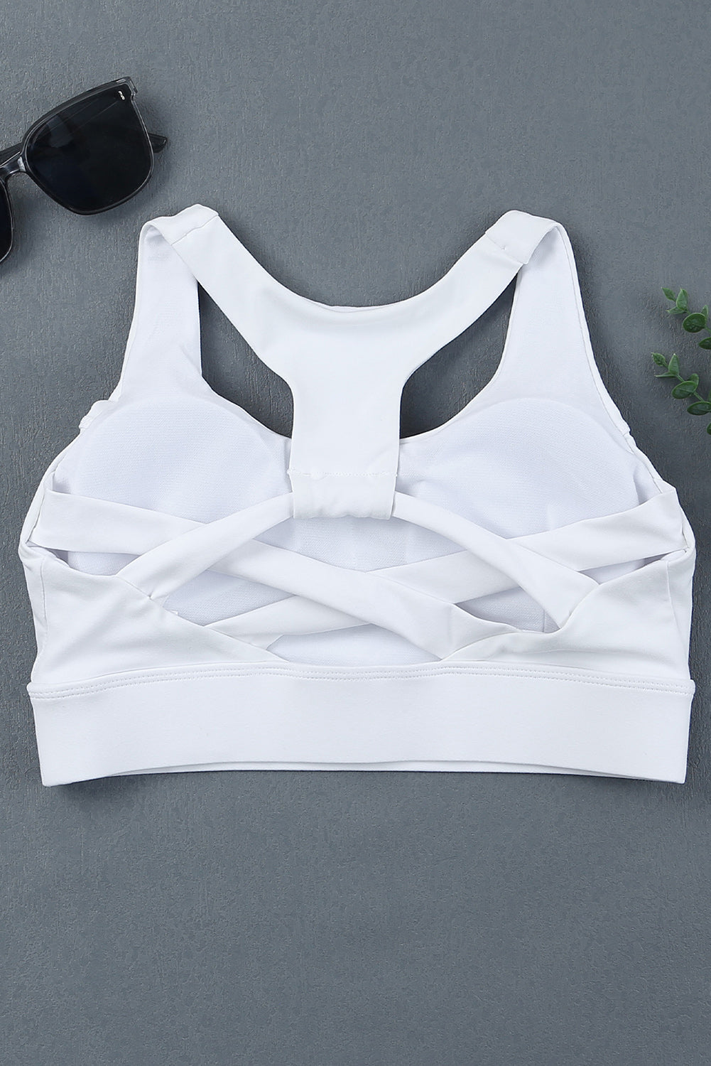 White Athletic Push Up Sports Bra - SELFTRITSS