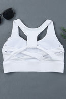 White Athletic Push Up Sports Bra - SELFTRITSS   