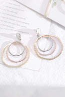 Silver 3-color Concentric Rings Dangle Earrings - SELFTRITSS   