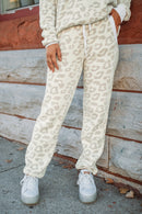 White Leopard Pullover and Drawstring Pants Lounge Set - SELFTRITSS