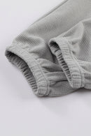Gray Waffle Texture Cargo Pocket Jogger Pants - SELFTRITSS
