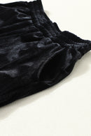 Black Solid Velvet Jogger Pants - SELFTRITSS