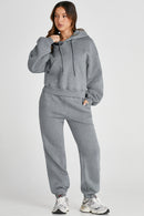 Dropped Shoulder Hooded Top and Pants Active Set - SELFTRITSS   