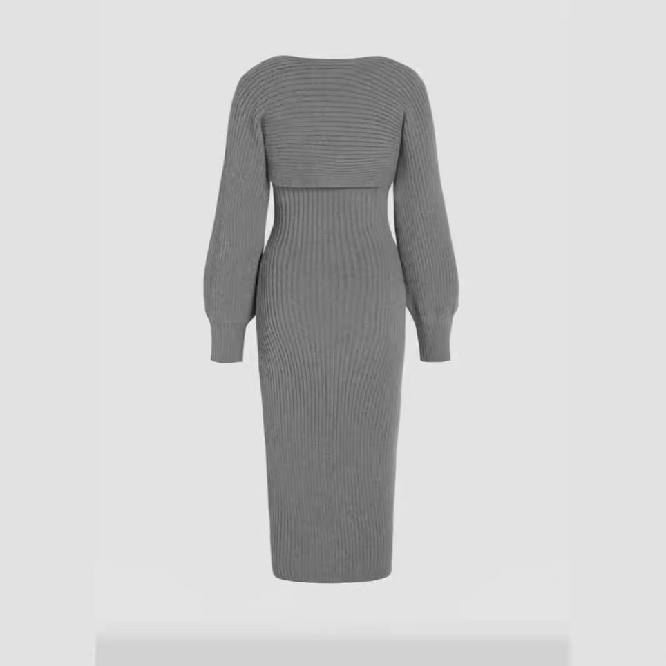 Petite Gray Sleeveless  Jumper Dress