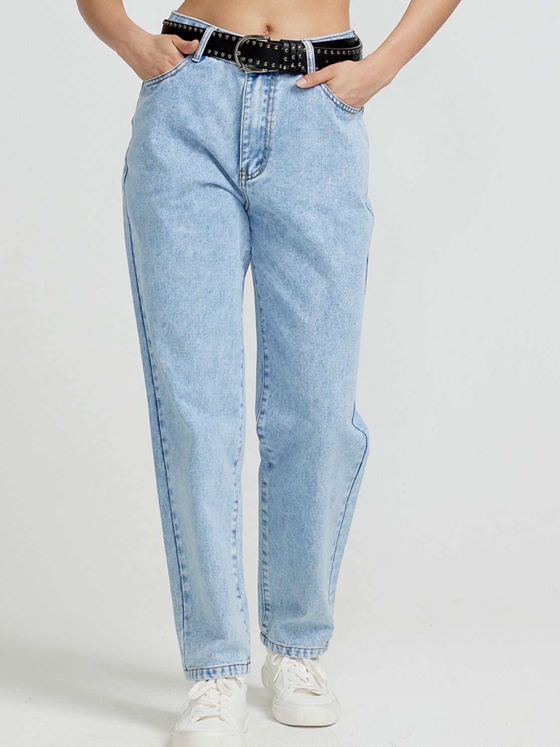 Pocketed Straight Leg Jeans - SELFTRITSS   