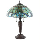 20"H Jasmine Blue & Green Stained Glass Table Lamp - SELFTRITSS