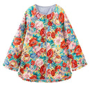 Fashion Flower Print Baggy Coat - SELFTRITSS   