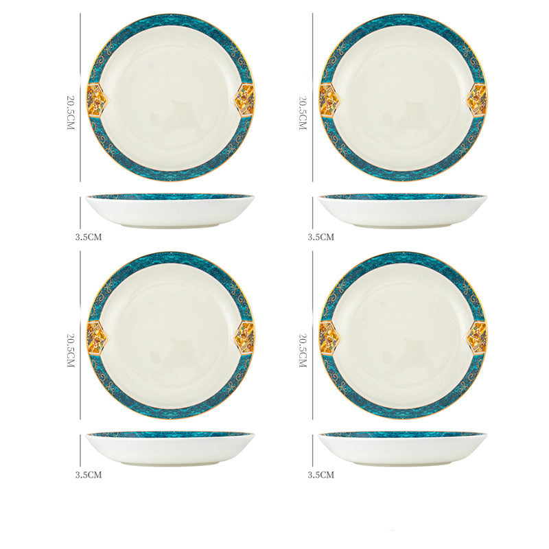 Dinner Plates Ceramic Steak Plate Web Porcelain - SELFTRITSS