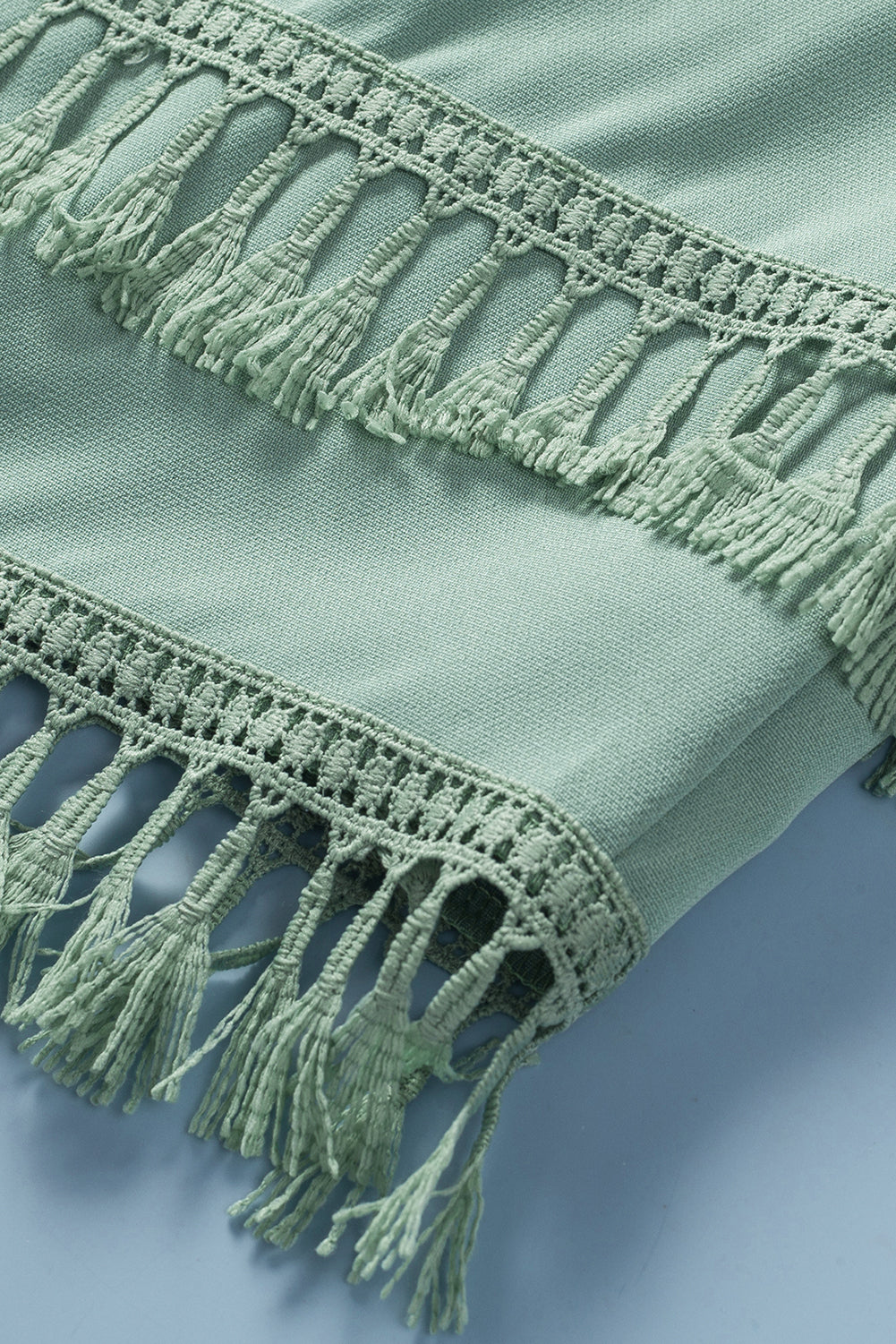 Green Tiered Tassel Zip-up High Waist Mini Skirt - SELFTRITSS
