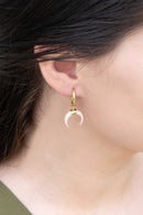 Double Horn Pink Hoop Earrings - 14K - SELFTRITSS   