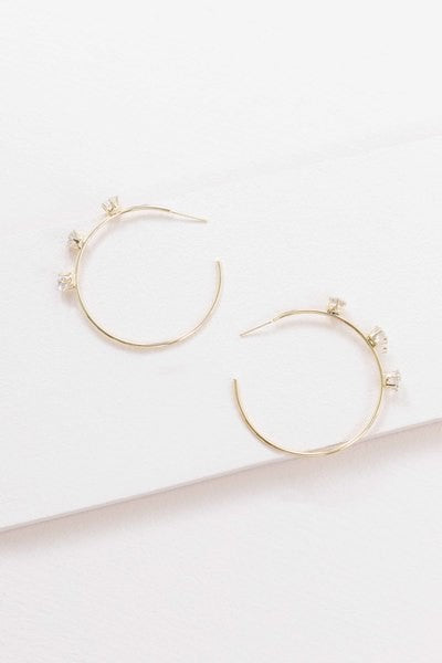 Diamond Studded Hoop Earrings - SELFTRITSS   