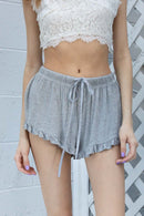 Light Weight Ruffle Trim Shorts - SELFTRITSS   