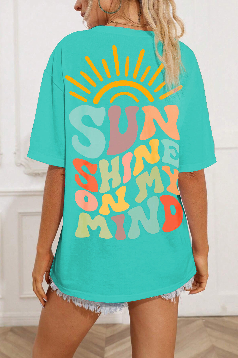 SUN SHINE ON MY MIND Round Neck T-Shirt - SELFTRITSS