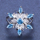 Blue Star Zircon Flower Rings - SELFTRITSS