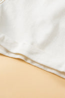 White Asymmetric Waist Design Stylish Denim Shorts - SELFTRITSS