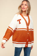 Soft Burnt Orange Fuzzy Plus size Cardigan