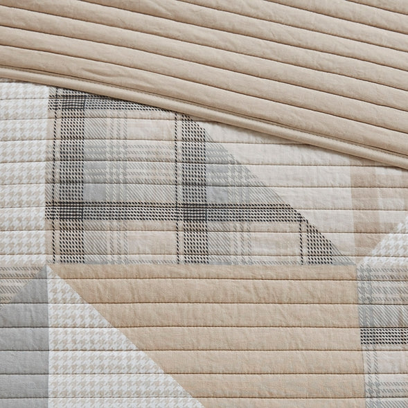 Cottage Oversize 3-Piece Quilt Set, Tan - SELFTRITSS