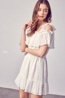 Cold Shoulder Ruffle Dress - SELFTRITSS