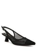 Kiev Mesh Pin Buckle Pointed Mules - SELFTRITSS  