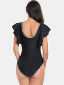 Plunge Cap Sleeve One-Piece Swimwear - SELFTRITSS