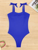 Tied Wide Strap One-Piece Swimwear - SELFTRITSS