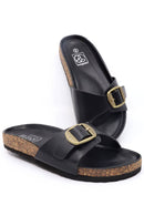Footbed Sandal with Buckle Ornament - SELFTRITSS