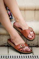 Footbed Sandal with Buckle Ornament - SELFTRITSS