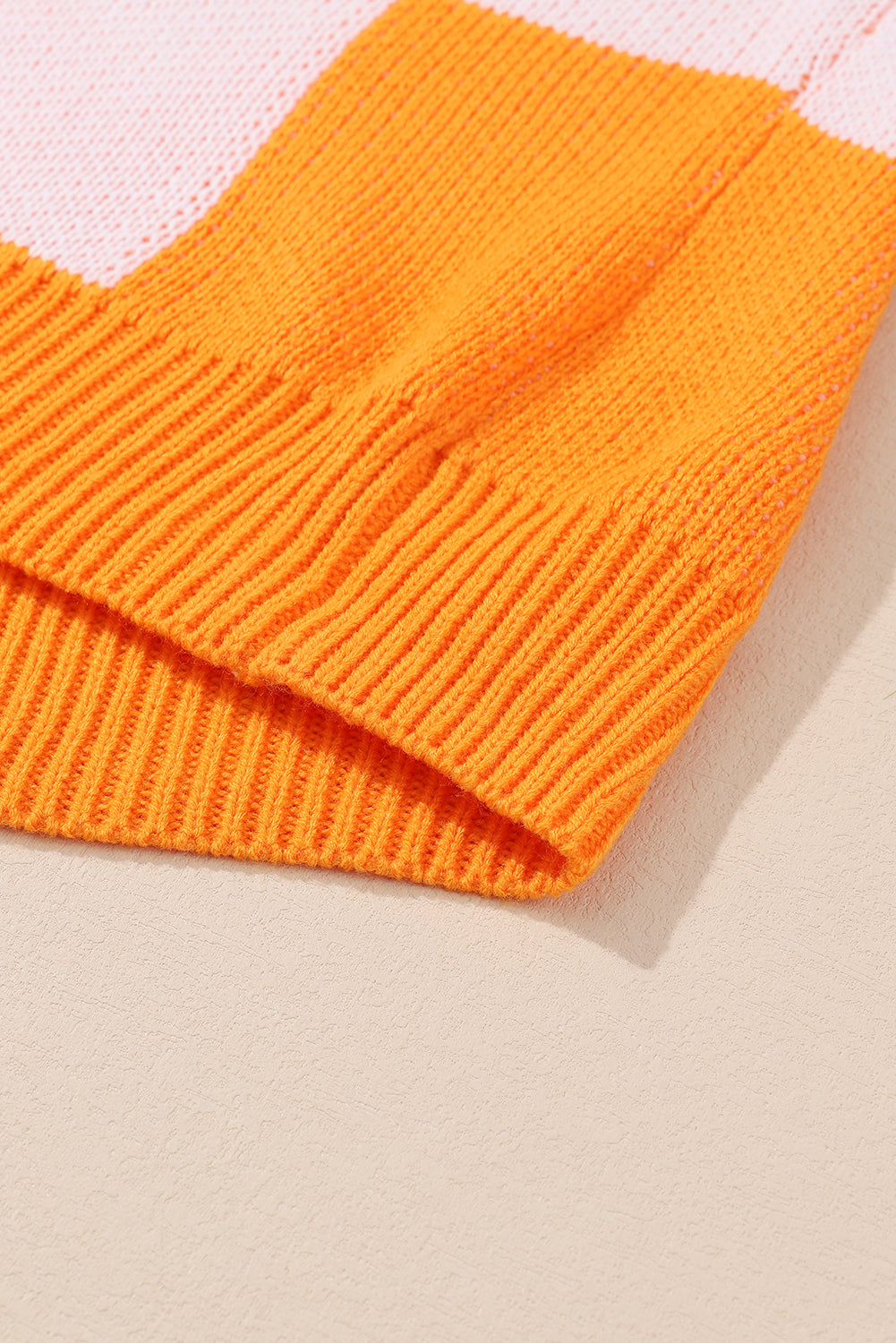 Orange Checkered Bishop Sleeve Sweater - SELFTRITSS   