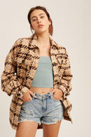 Oversized Plaid Soft Sherling Shacket - SELFTRITSS   